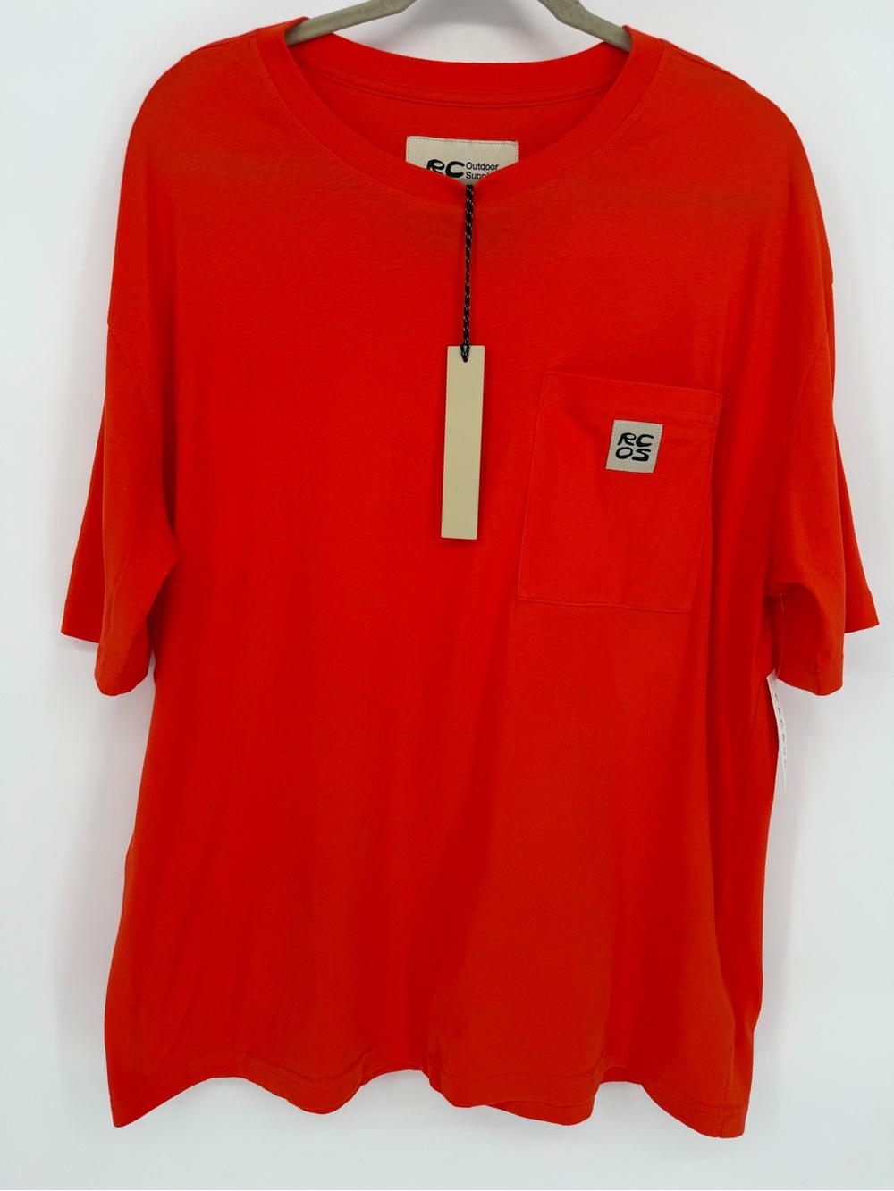 Reese Cooper Vibrant Orange Short Sleeve Pocket Tee
